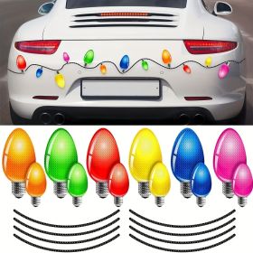 20 Pieces Reflective Car Magnets Set, 12 Pieces Lights Bulb Magnet Set For Holiday Party Car, Garage, Mailbox, Refrigerator Decal With 8 Magnet W
