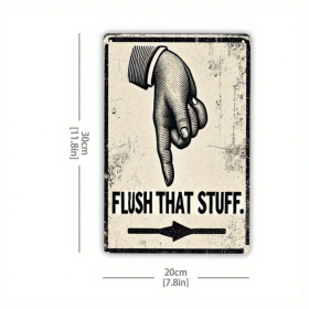 CIFbuy Vintage Humorous Bathroom Metal Sign "Flush That Thing" Funny Quote Tin Wall Art, Durable 2D Flat Decor With Pre-Drilled Holes TikTok, Tik