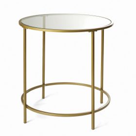 Nola Side Table, Gold Finish
