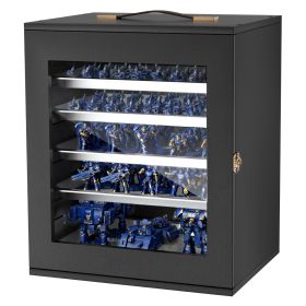 Miniatures Storage Case, Fits for 1:2500-1:3500 Scale Models, Wooden Miniatures Display Holder with 5 Tray & 13 Slots
