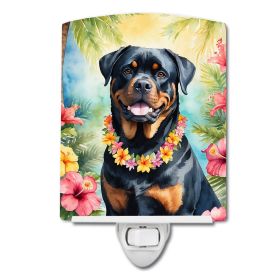 NEW Rottweiler Luau Ceramic Night Light Compact, UL-Certified, Ideal for Bedroom, Bathroom, Nursery, Hallway, Kitchen, 6x4x3, Multicolor