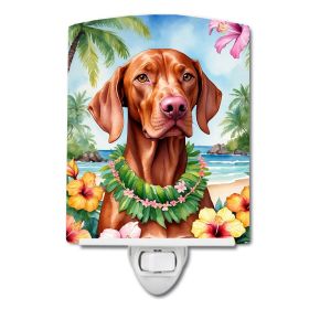 NEW Vizsla Luau Ceramic Night Light Compact, UL-Certified, Ideal for Bedroom, Bathroom, Nursery, Hallway, Kitchen, 6x4x3, Multicolor