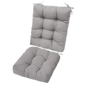2Pcs/Set 1Pc Back Cushion And 1Pc Seat Cushion Rocking Chair Cushion Upper And Lower Back And Seat Sets (Option: Grey-UpgradedVersion)