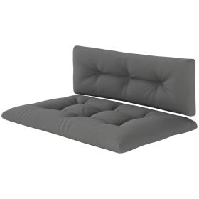 2 Seater Pallet Cushions Outdoor 3.9 Thick Replacement Cushions - Tufted Design For Garden, Patio, Dark Gray (Option: Dark Gray)